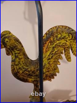 VTG Weather vane Rooster Lamp, Cast Brass Mid 20th Century Very RARE
