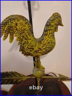 VTG Weather vane Rooster Lamp, Cast Brass Mid 20th Century Very RARE