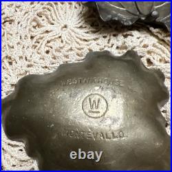 VTG Westinghouse Montevallo Solid Brass Rhubarb Leaf Very Rare 1940's set of 3