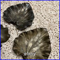 VTG Westinghouse Montevallo Solid Brass Rhubarb Leaf Very Rare 1940's set of 3
