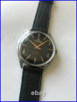 Veri rare Atlantic Worldmaster UNITAS 6300N Black Vintage Elegant Men's Watch