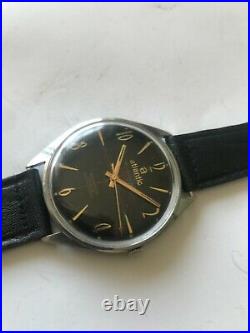 Veri rare Atlantic Worldmaster UNITAS 6300N Black Vintage Elegant Men's Watch