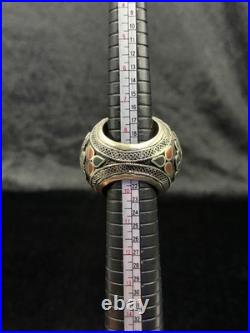 Very Beautiful Silver Rare Old Ring With Islamic Writing On Agate Stone