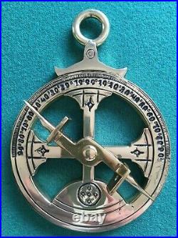 Very Beautiful antique and rare Portuguese astrolabe made of brass, XVII century