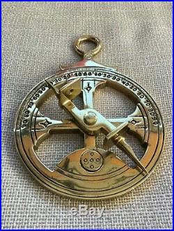 Very Beautiful antique and rare Portuguese astrolabe made of brass, XVII century