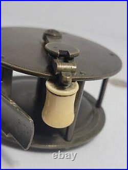 Very Early RARE C. 1845 Brass crank wind winch reel J Jones Maker 3 3/4 LONDON