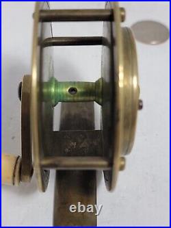 Very Early RARE C. 1850 Brass crank wind winch reel 2 3/4 Jones Maker LONDON UK