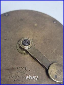 Very Early RARE C. 1850 Brass crank wind winch reel 3 7/8 Jones Maker LONDON