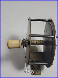 Very Early RARE C. 1850 Brass crank wind winch reel 3 7/8 Jones Maker LONDON