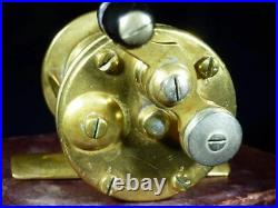 Very Early & Rare Meek and Milam Brass No. 2 Reel, Three Numbered Screws