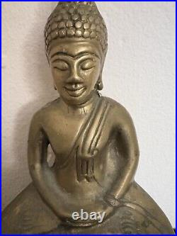 Very Fine Old Tibetan Or Chinese Brass Buddha Figure Rare 7.5