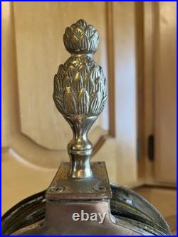 Very Hard To FindRARE VTG brass PINEAPPLE peacock fan fireplace screen