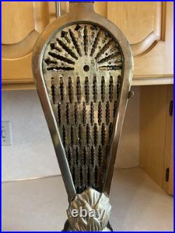 Very Hard To FindRARE VTG brass PINEAPPLE peacock fan fireplace screen