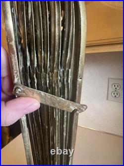 Very Hard To FindRARE VTG brass PINEAPPLE peacock fan fireplace screen