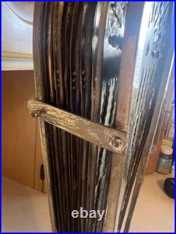 Very Hard To FindRARE VTG brass PINEAPPLE peacock fan fireplace screen