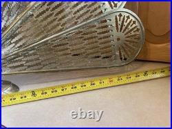 Very Hard To FindRARE VTG brass PINEAPPLE peacock fan fireplace screen