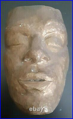 Very Old Rare Hammered Brass Death Mask & Free Haunted Antiques book