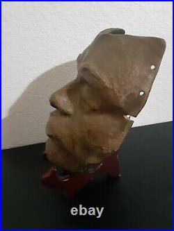 Very Old Rare Hammered Brass Death Mask & Free Haunted Antiques book