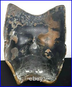 Very Old Rare Hammered Brass Death Mask & Free Haunted Antiques book