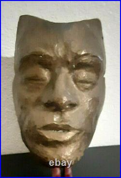 Very Old Rare Hammered Brass Death Mask & Free Haunted Antiques book