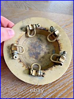 Very RARE Find! Vintage Solid Brass Ships Ashtray Was Designed For Rough Seas