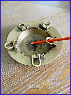 Very RARE Find! Vintage Solid Brass Ships Ashtray Was Designed For Rough Seas