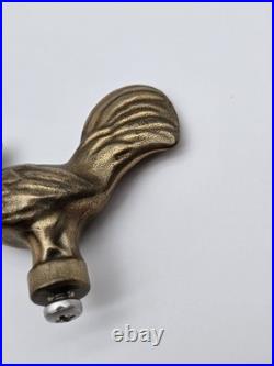 Very RARE HTF Genuine Staub Chicken Rooster Limited Brass Dutch Oven Knob
