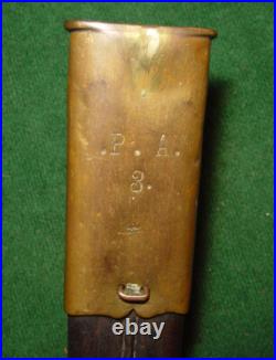 Very RARE Imperial German Unit Marked P. A. 3 Brass Hilt, D Guard Short Sword