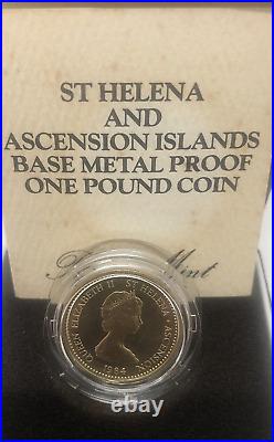 Very RARE St Helena 1984 NIKLE BRASS Proof One Pound £1 Coin Scarce Collectable
