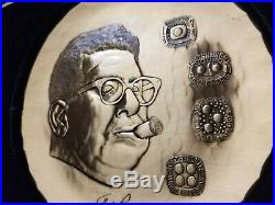 Very RARE The Chief ART ROONEY PITTSBURGH STEELERS solid brass plate 4x SB withbox