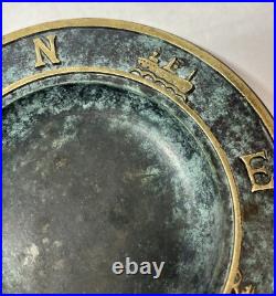 Very RARE Vintage Nautical Tray Cardinal Directions Brass Trinket Tray Ashtray