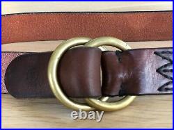 Very RARE Visvim 2 Ring, Brown Brass & Leather Belt, 34, SS12 Collection