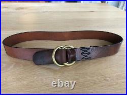Very RARE Visvim 2 Ring, Brown Brass & Leather Belt, 34, SS12 Collection