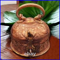Very Rare 100% Pure Copper + Brass Round Shape Vintage Paan daan