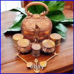 Very Rare 100% Pure Copper + Brass Round Shape Vintage Paan daan