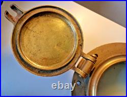 Very Rare 1800s Pair of Antique Ship Bronze 10 Portholes + Storm Covers Brass