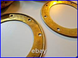 Very Rare 1800s Pair of Antique Ship Bronze 10 Portholes + Storm Covers Brass
