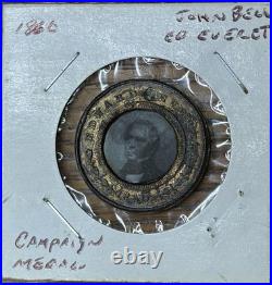 Very Rare 1860 Campaign Ferrotype Tintype Token John Bell & Edward Everett