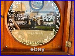 Very Rare 1870's antique Ithaca No. 3-1/2 Parlor Double Dial Calendar clock
