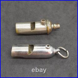 Very Rare 1880-1930 Lot 5 Vintage Argentine POLICIA DE LA CAPITAL Brass Whistles