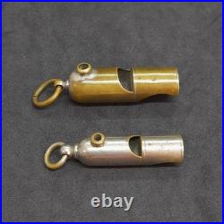 Very Rare 1880-1930 Lot 5 Vintage Argentine POLICIA DE LA CAPITAL Brass Whistles