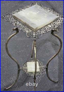 Very Rare 1890s NB & IW Brass & Iron Works Plant Stand Dragon Legs Victorian