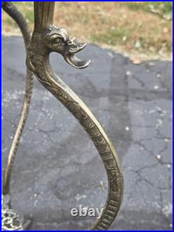 Very Rare 1890s NB & IW Brass & Iron Works Plant Stand Dragon Legs Victorian