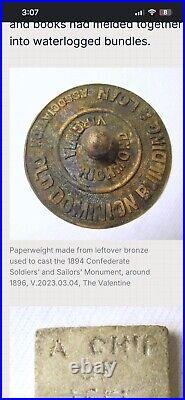 Very Rare 1896 Brass Paperweight