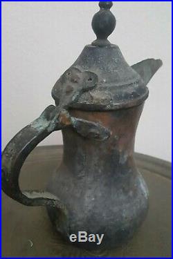Very Rare 18th Islamic Arabic Bedouin Copper Brass Nizwa Dallah Coffee Pot