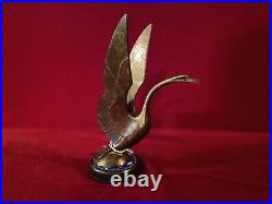Very Rare! 1920s 1930s Brass Flying Goose Accessory, Hood Ornament Mascot