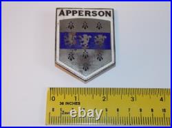 Very Rare 1923 Apperson Automobile Radiator Emblem Brass Car Hood Badge Logo USA