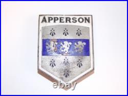 Very Rare 1923 Apperson Automobile Radiator Emblem Brass Car Hood Badge Logo USA