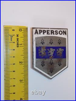 Very Rare 1923 Apperson Automobile Radiator Emblem Brass Car Hood Badge Logo USA