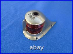 Very Rare 1930's Embossed Johnson Brass Boat Bow Light Red & Blue Glass